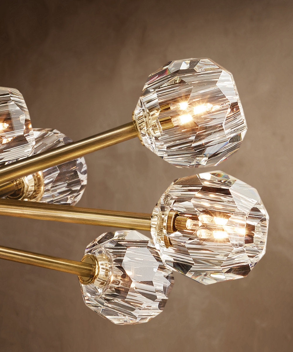 Faceted Crystal Orb Gallery Chandelier