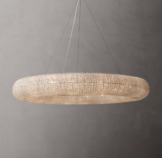 Faceted K9 Bead LED Halo Chandelier