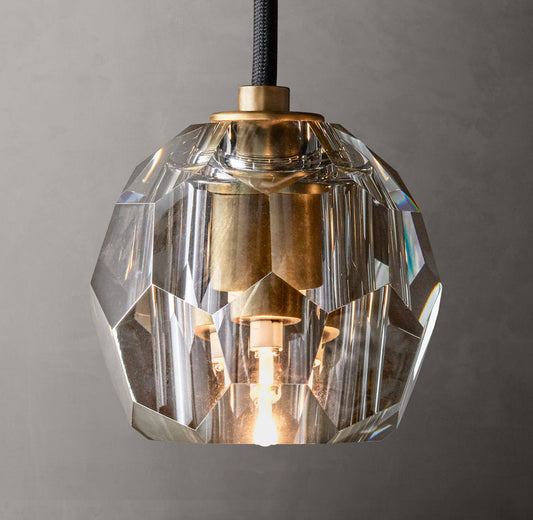 Faceted Smoke Crystal Cord Pendant