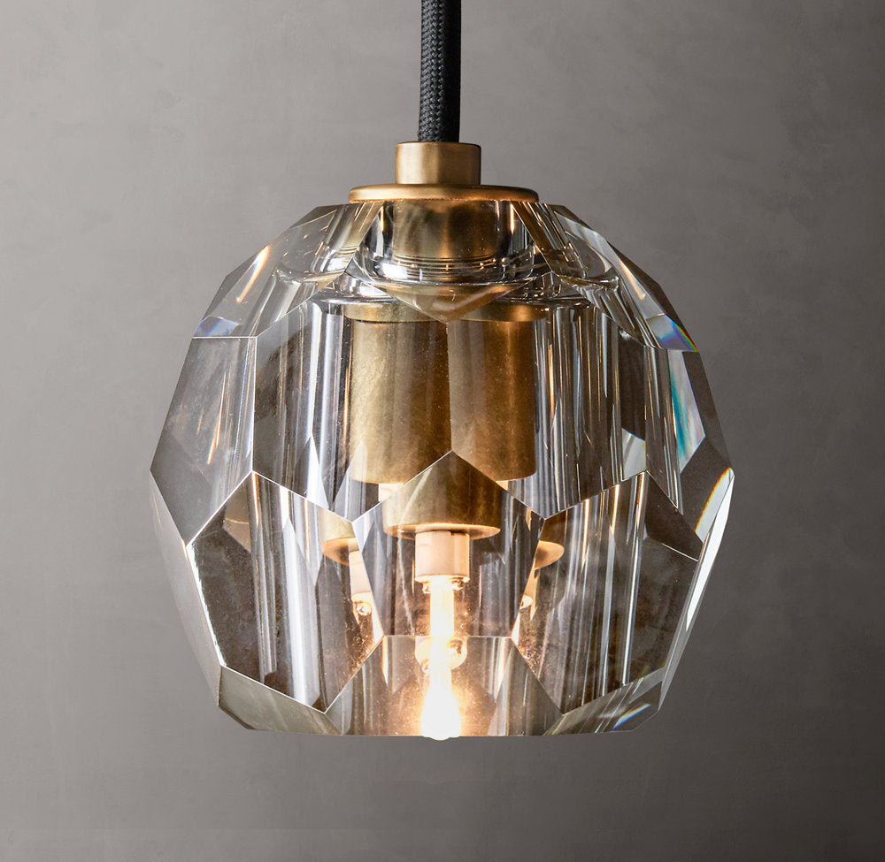 Faceted Smoke Crystal Cord Pendant