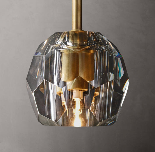 Faceted Smoke Crystal Sphere Pendant