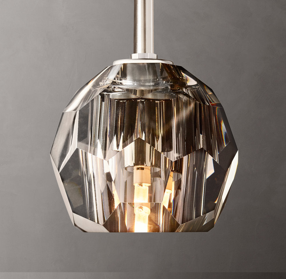 Faceted Smoke Crystal Sphere Pendant