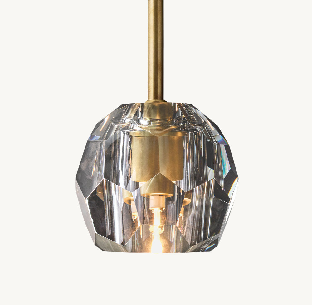 Faceted Smoke Crystal Sphere Pendant