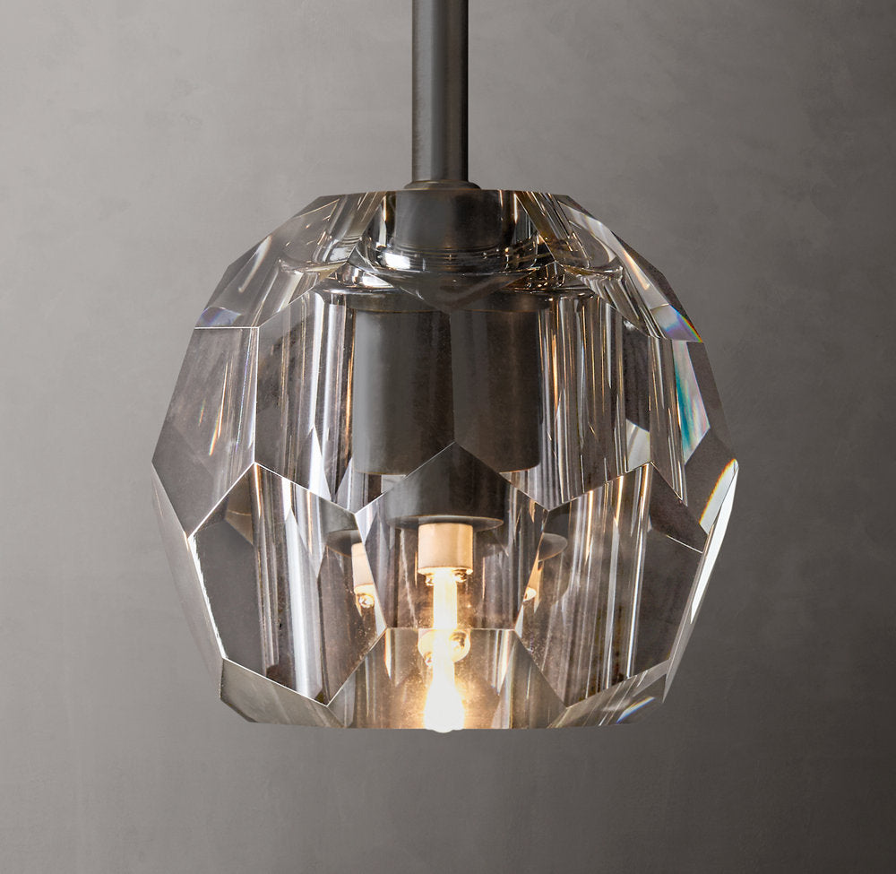 Faceted Smoke Crystal Sphere Pendant