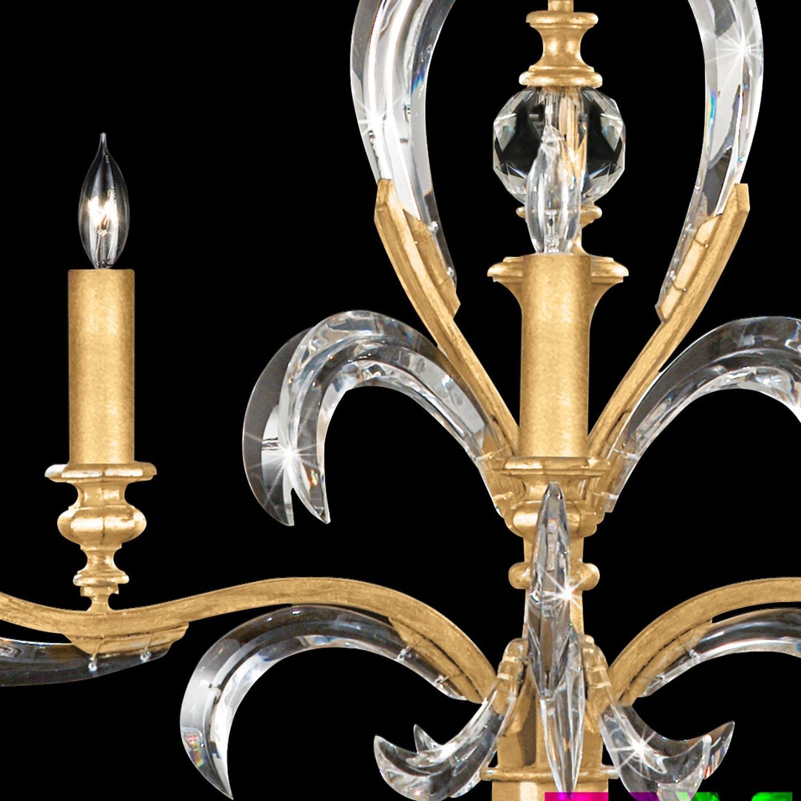 Fine Art Beveled Arcs 28" Chandelier / Muted Silver