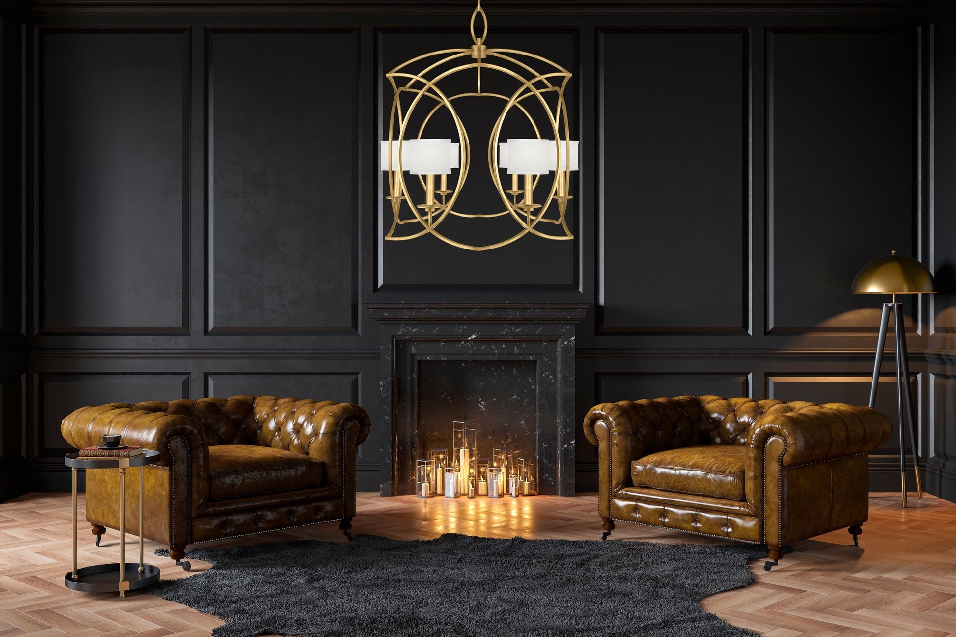 Fine Art Cienfuegos 30.5" Chandelier With Shade / Griege Patina
