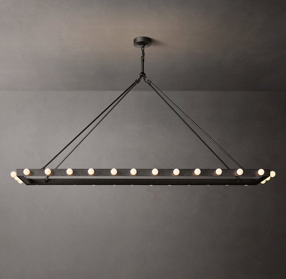 Fire-Burnished Iron Gallery Chandelier