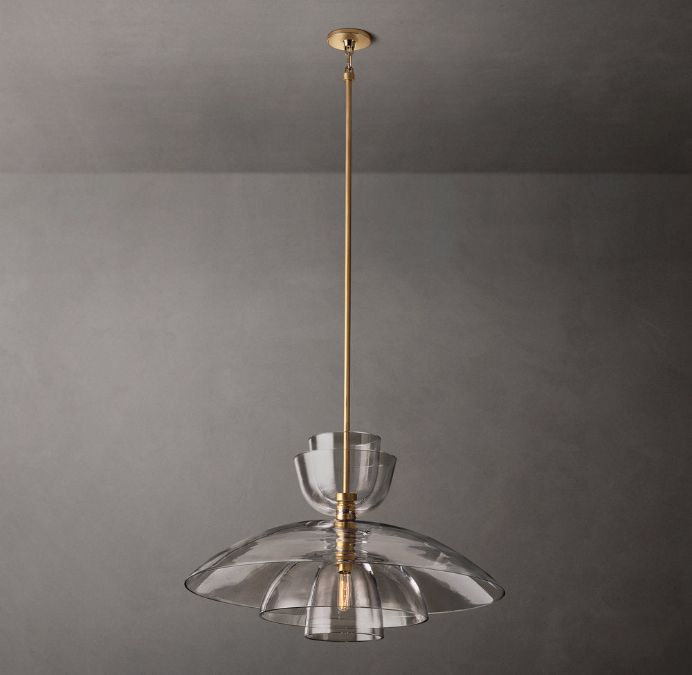 Flame-Polished Glass Bell Pendant