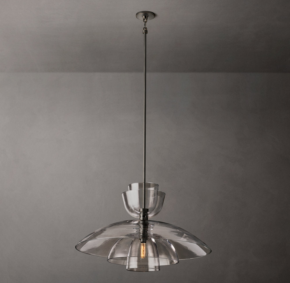 Flame-Polished Glass Bell Pendant