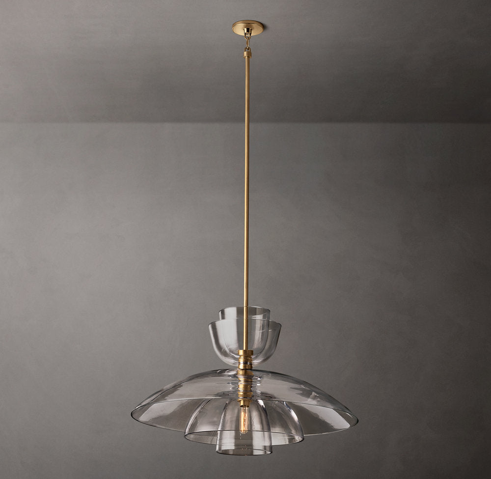 Flame-Polished Glass Bell Pendant