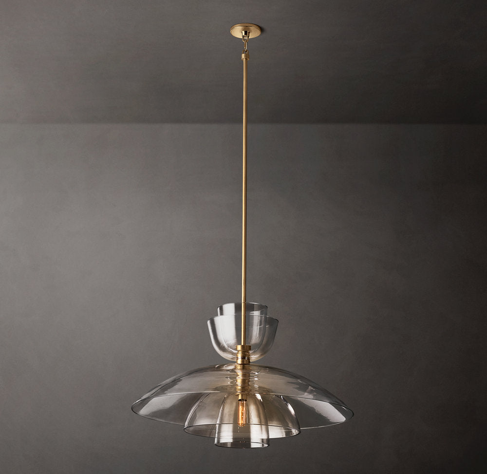 Flame-Polished Glass Bell Pendant