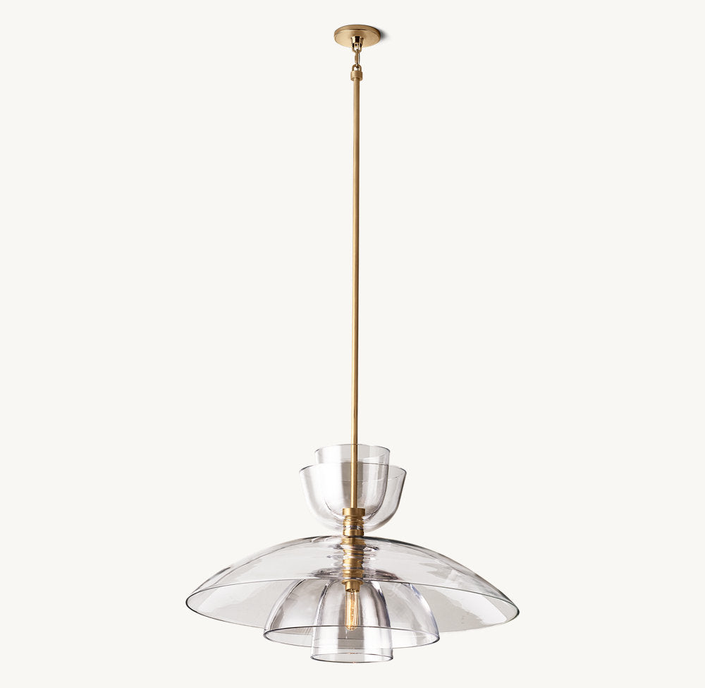Flame-Polished Glass Bell Pendant