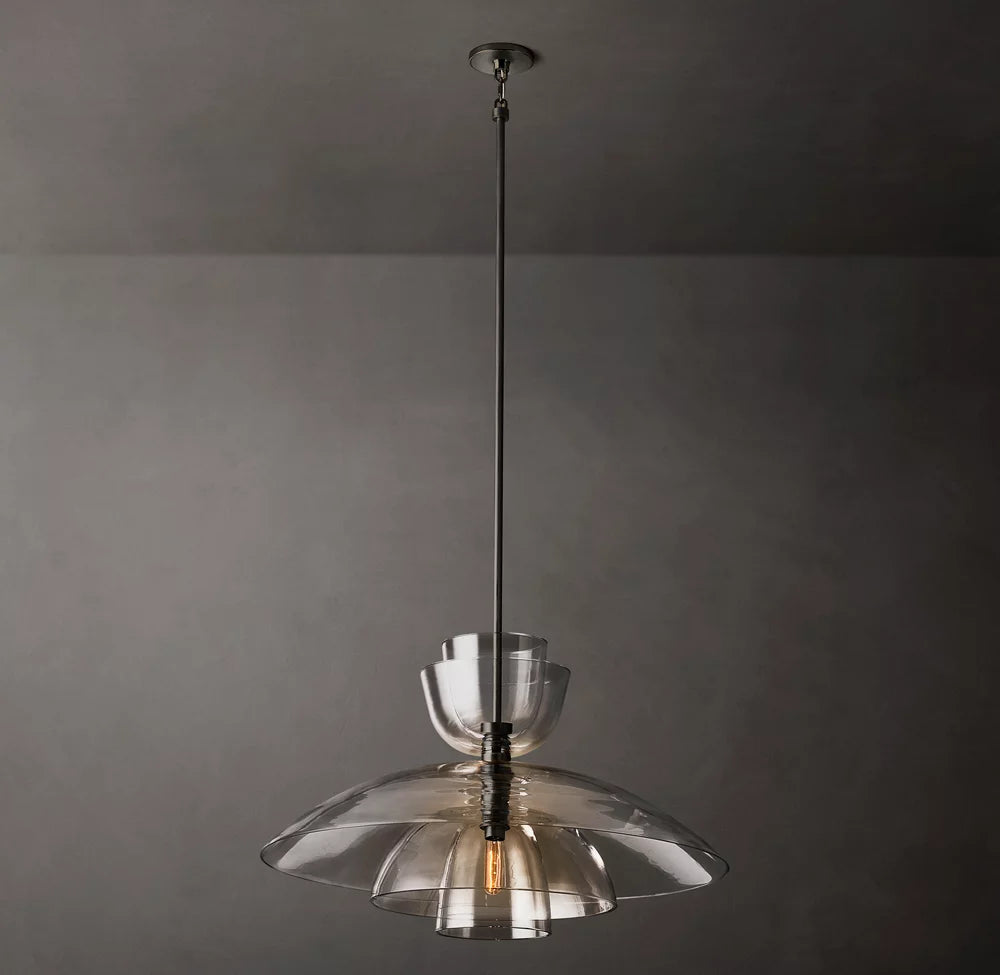Flame-Polished Glass Bell Pendant