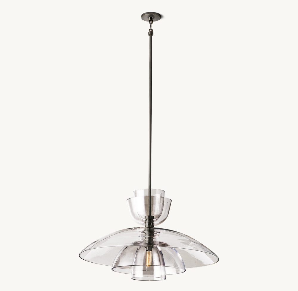 Flame-Polished Glass Bell Pendant