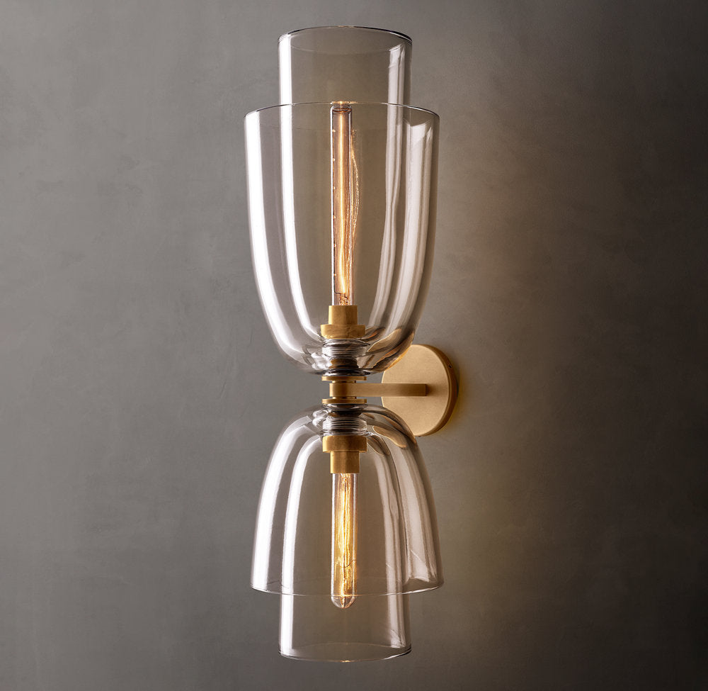 Flame-Polished Glass Dome Grand Sconce