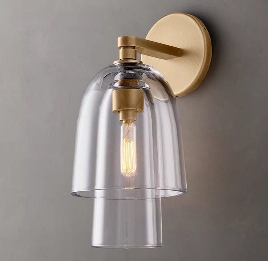 Flame-Polished Glass Flute Sconce