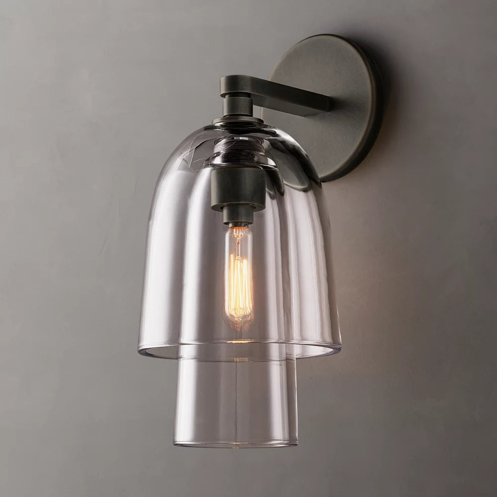 Flame-Polished Glass Flute Sconce