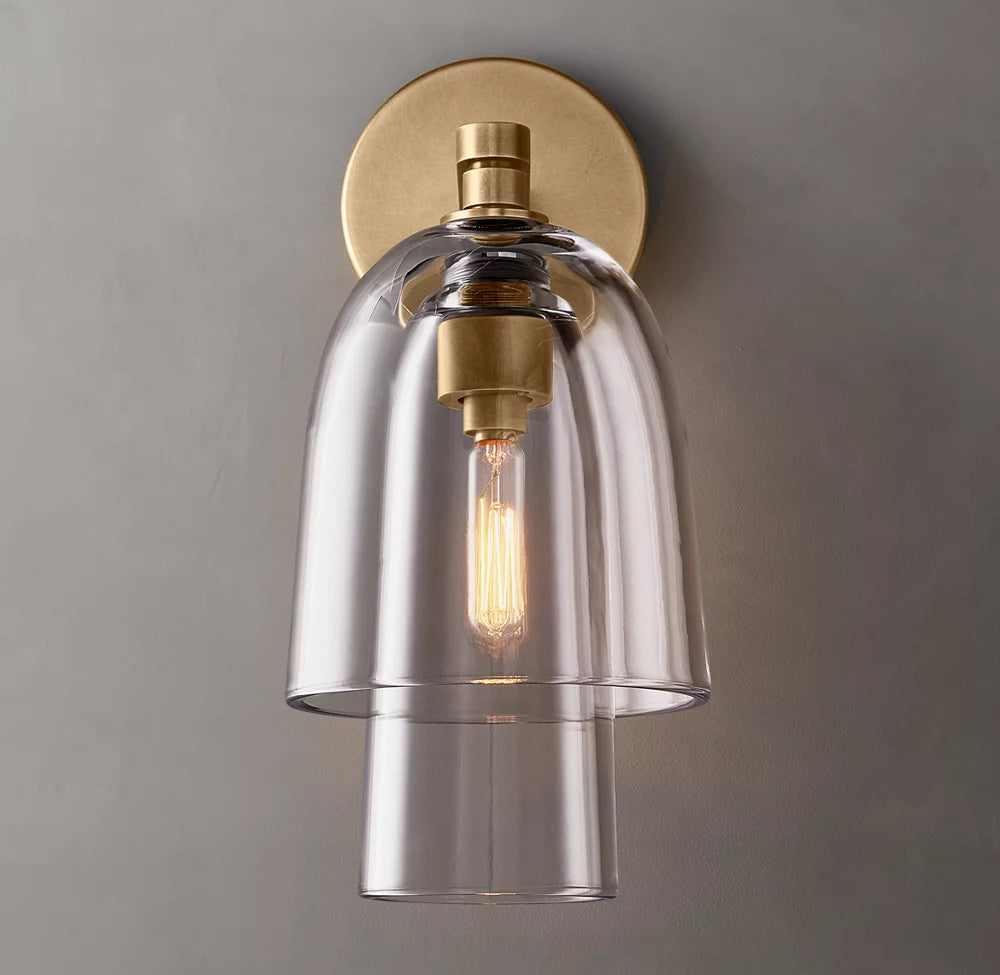 Flame-Polished Glass Flute Sconce