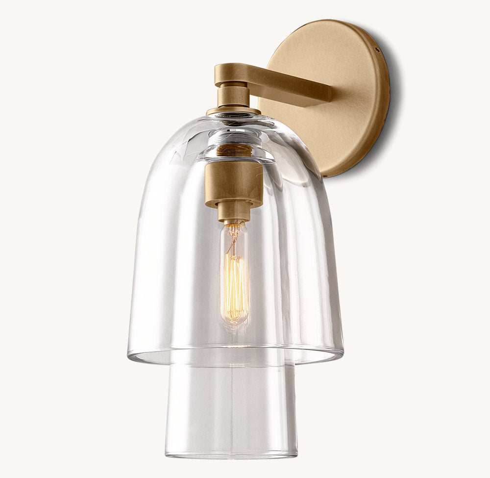 Flame-Polished Glass Flute Sconce