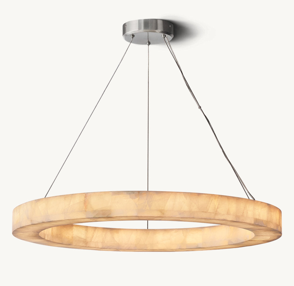 Floating Calcite LED Halo Chandelier