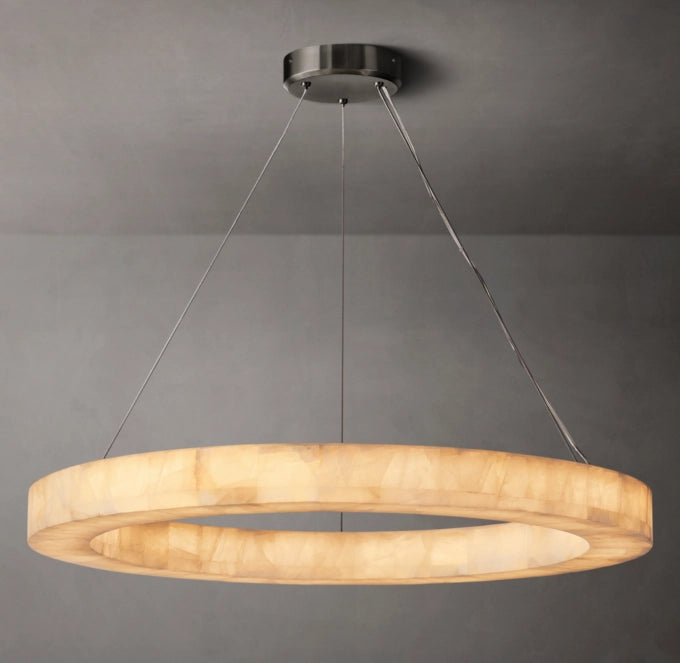 Floating Calcite LED Halo Chandelier