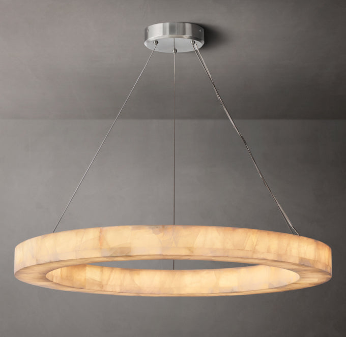 Floating Calcite LED Halo Chandelier