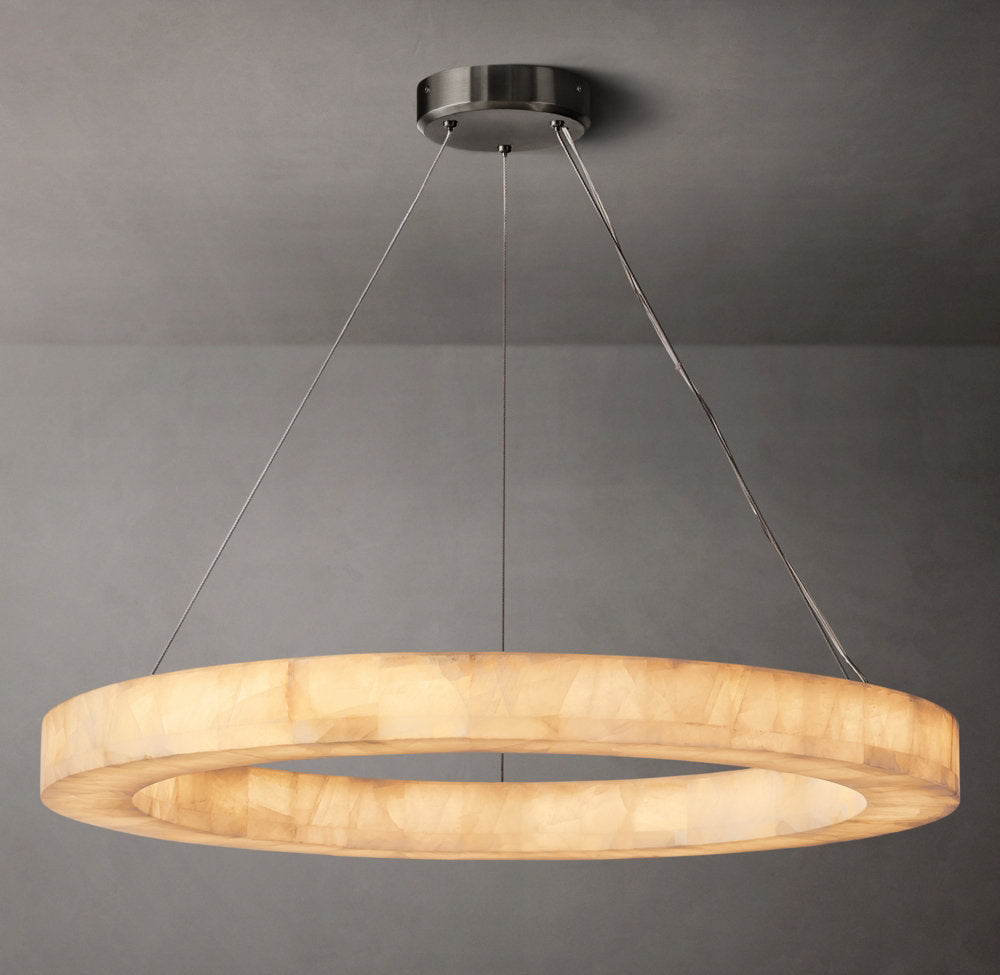 Floating Calcite LED Halo Chandelier