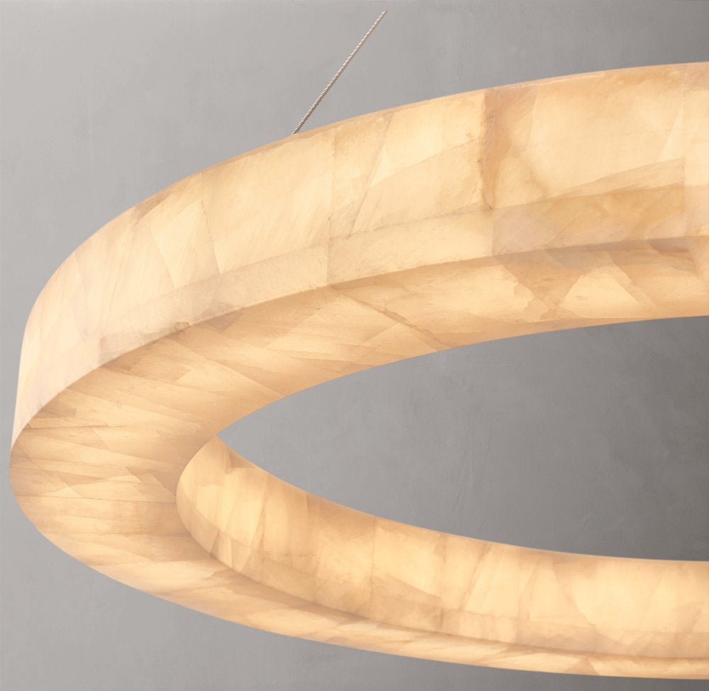 Floating Calcite LED Halo Chandelier