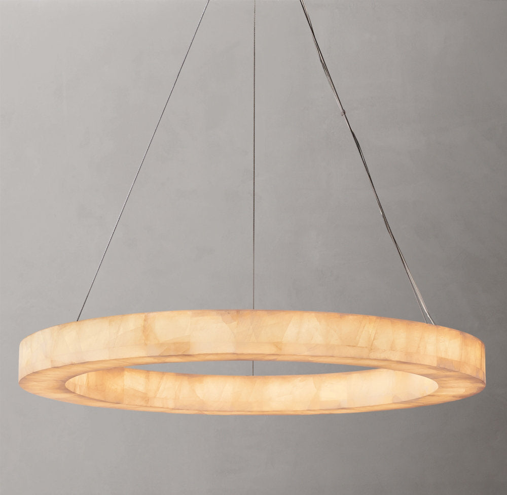 Floating Calcite LED Halo Chandelier