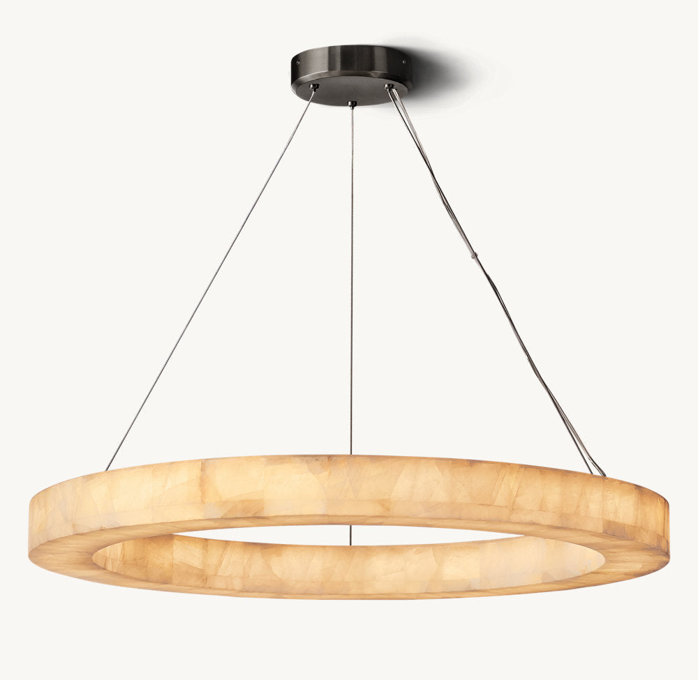 Floating Calcite LED Halo Chandelier