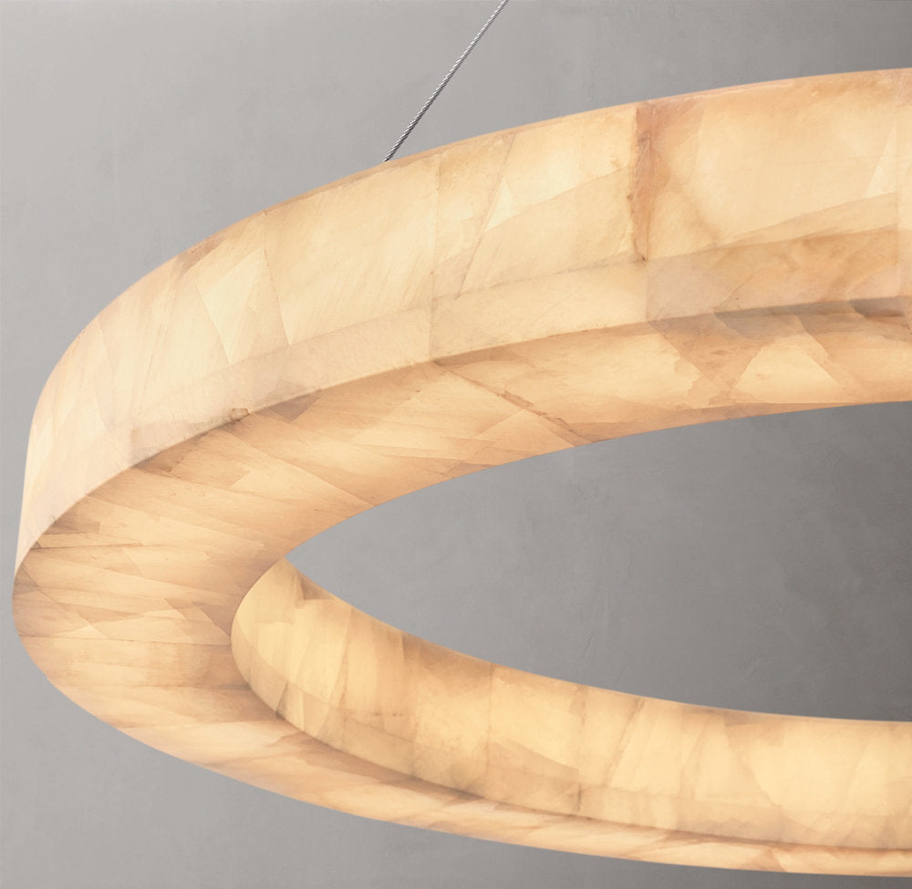 Floating Calcite LED Halo Chandelier