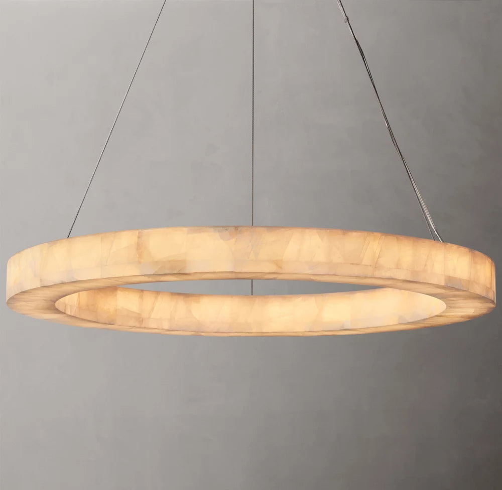 Floating Calcite LED Halo Chandelier
