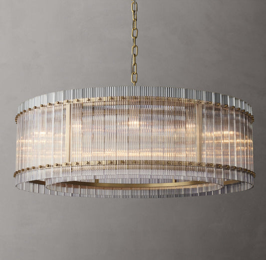 Fluted Glass Architectural Ring Chandelier