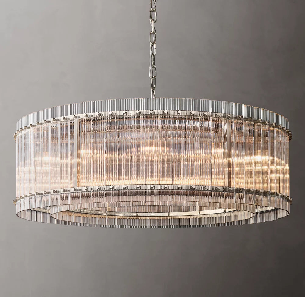 Fluted Glass Architectural Ring Chandelier