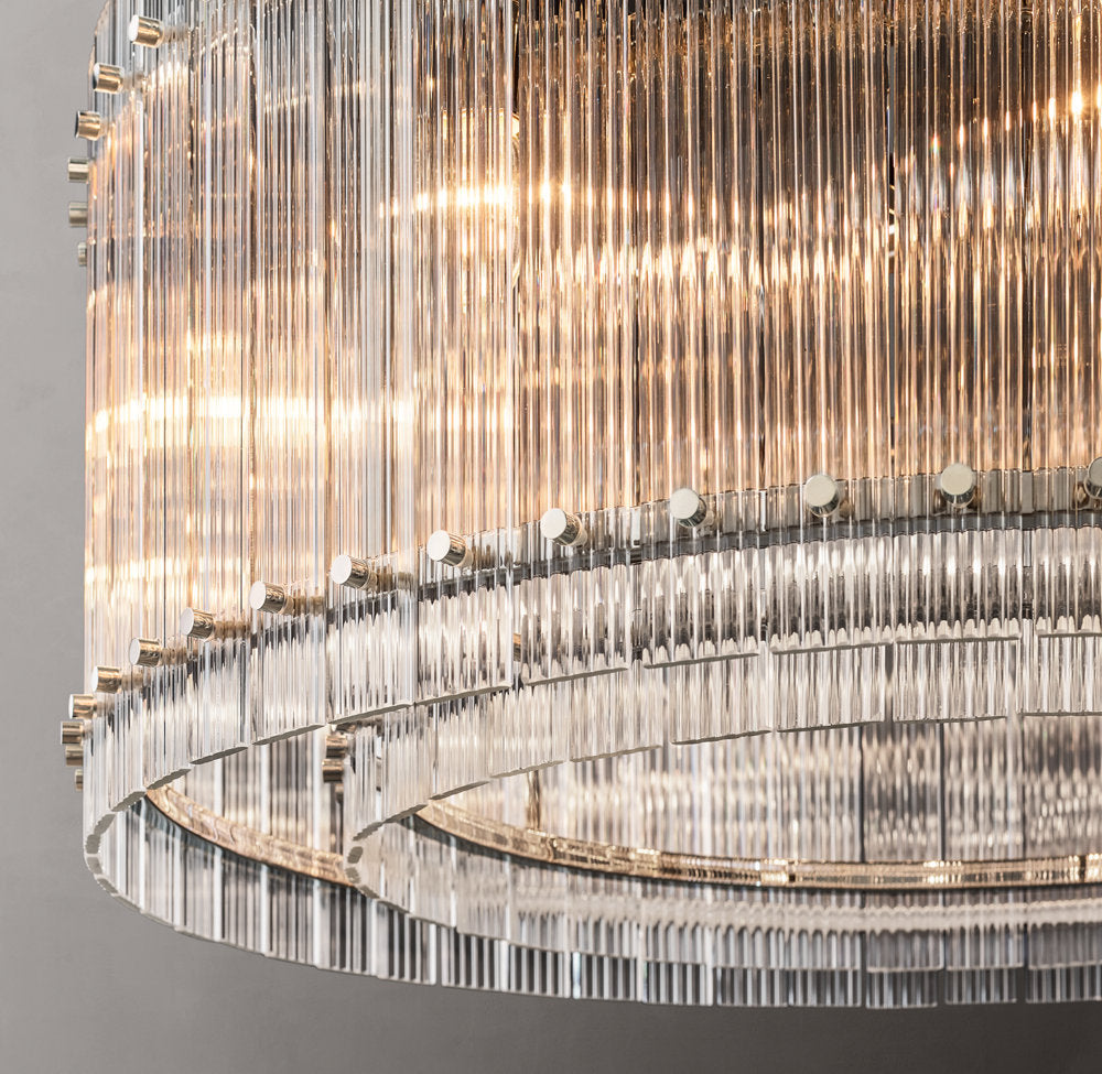 Fluted Glass Architectural Ring Chandelier