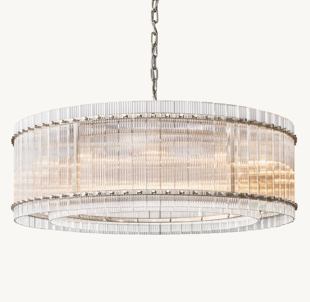 Fluted Glass Architectural Ring Chandelier