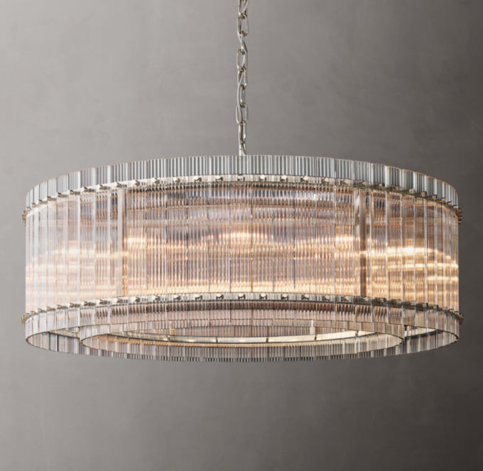 Fluted Glass Architectural Ring Chandelier