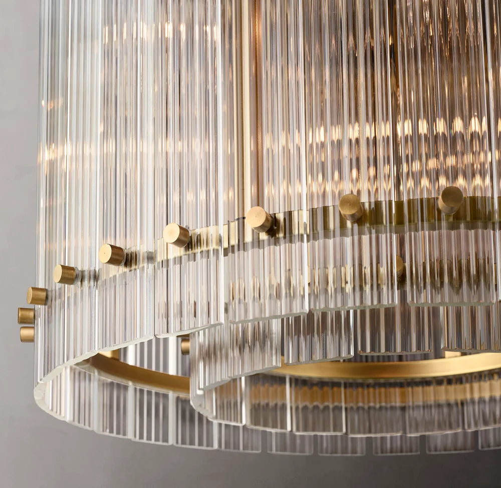 Fluted Glass Architectural Ring Chandelier
