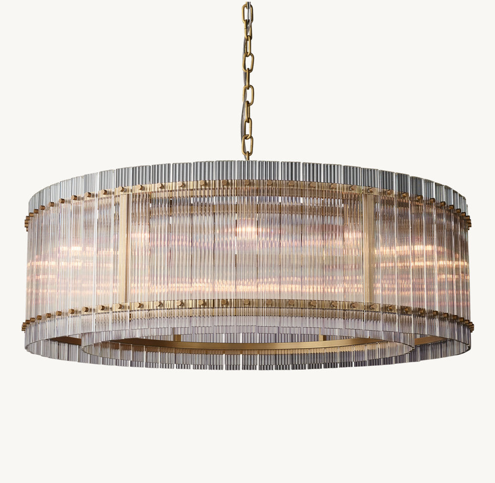 Fluted Glass Architectural Ring Chandelier