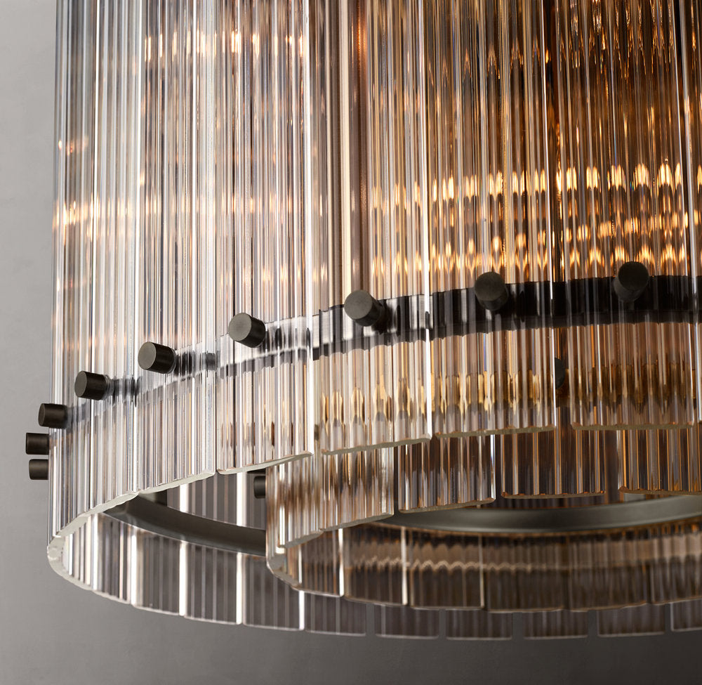 Fluted Glass Architectural Ring Chandelier