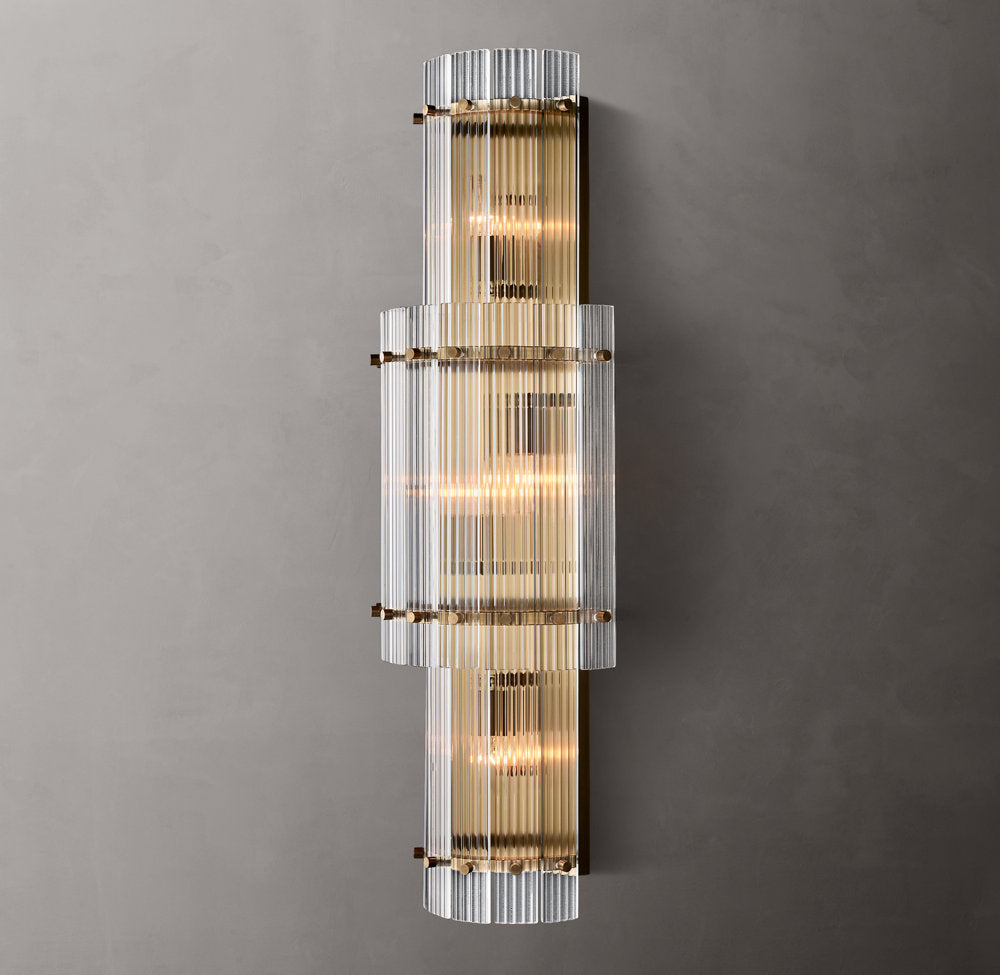 Fluted Glass Grand Wall Chandelier