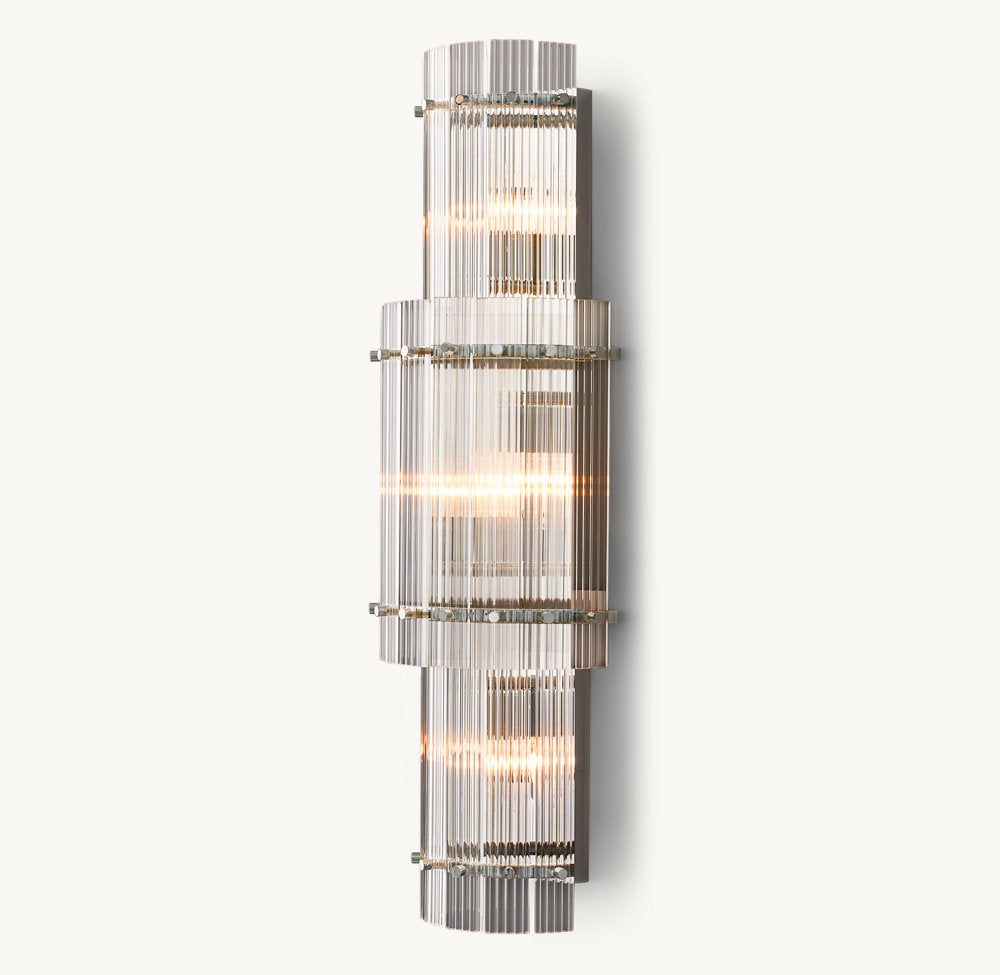 Fluted Glass Grand Wall Chandelier