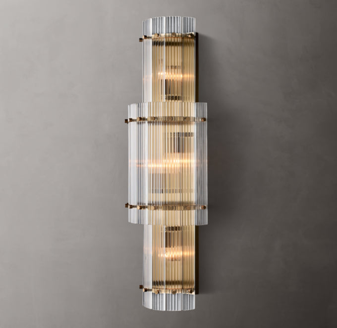 Fluted Glass Grand Wall Chandelier