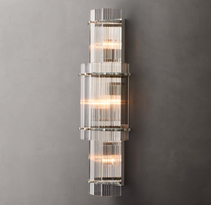 Fluted Glass Grand Wall Chandelier