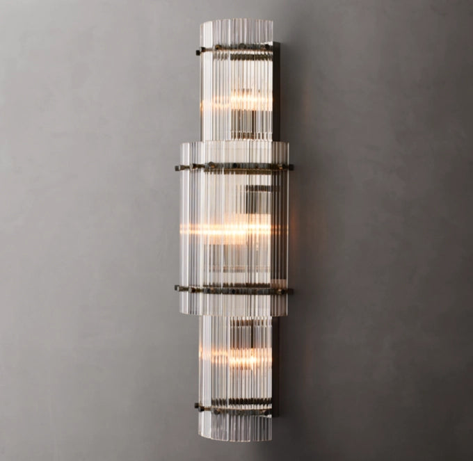 Fluted Glass Grand Wall Chandelier