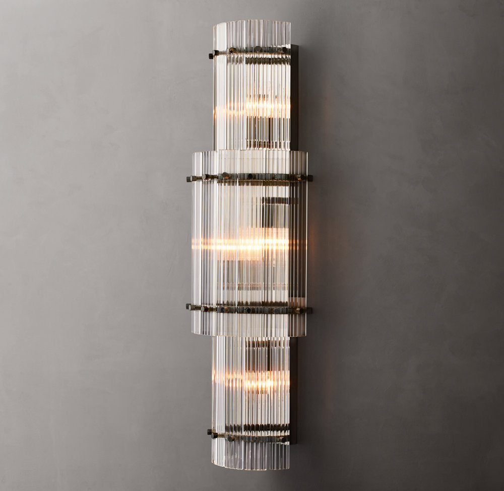 Fluted Glass Grand Wall Chandelier
