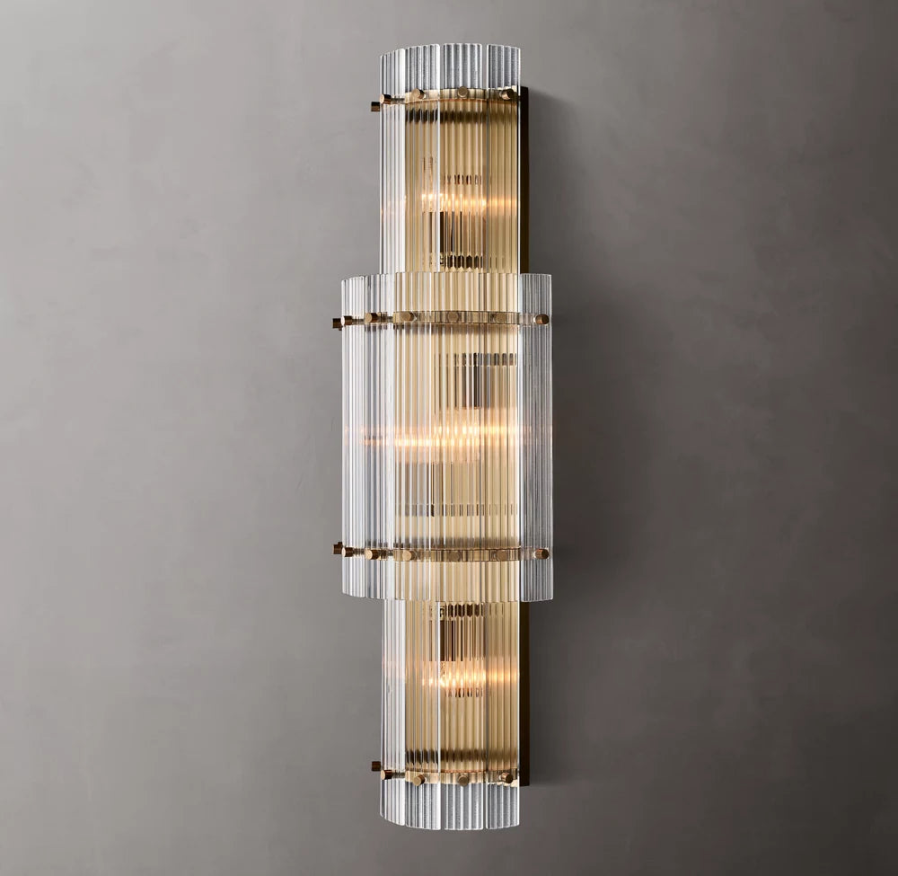 Fluted Glass Grand Wall Chandelier