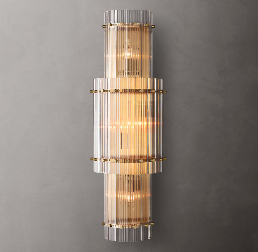 Fluted Glass Grand Wall Chandelier