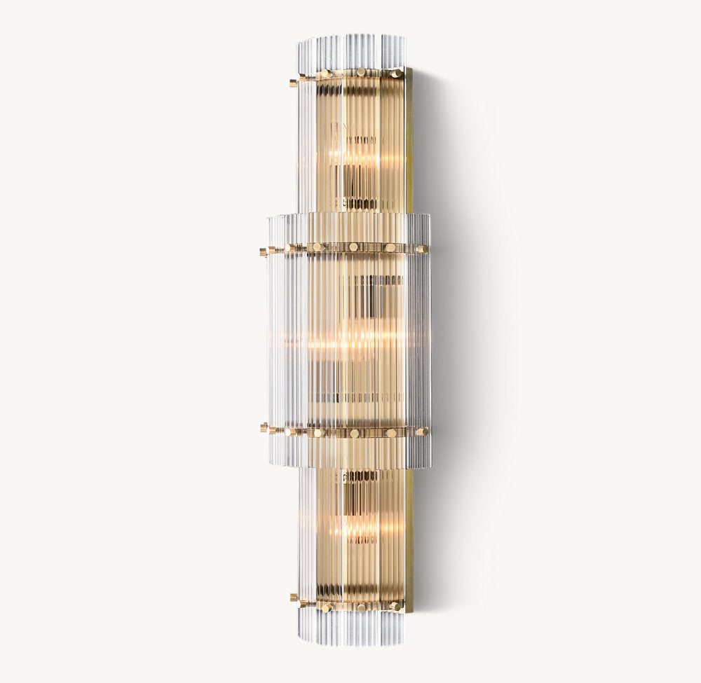 Fluted Glass Grand Wall Chandelier