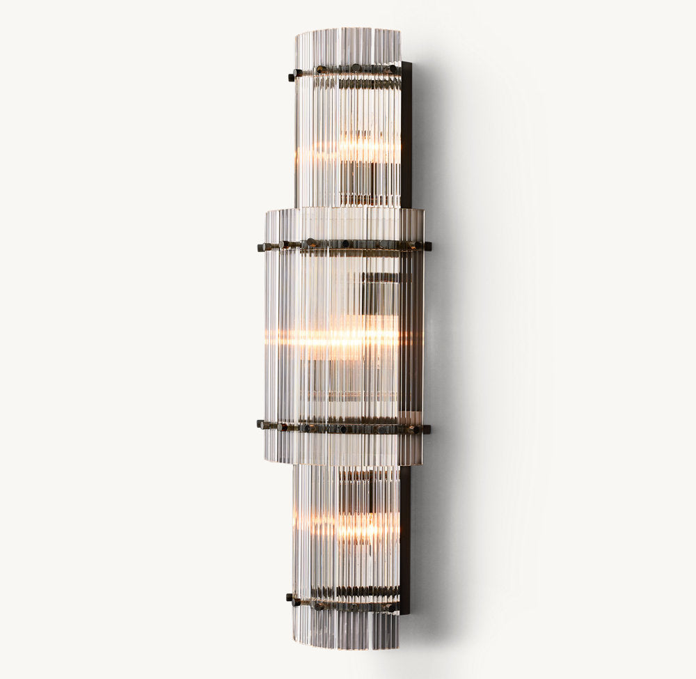 Fluted Glass Grand Wall Chandelier
